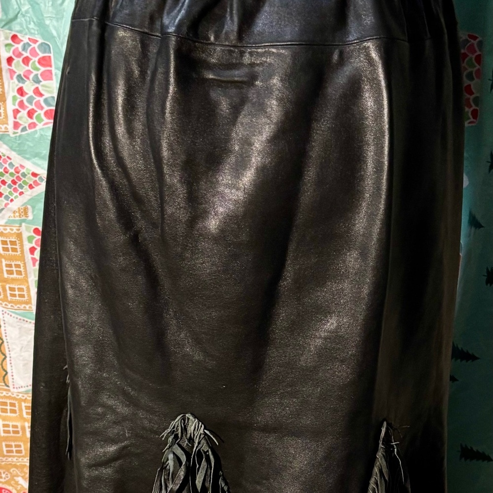 VINTAGE Leather skirt - Picture 1 of 9